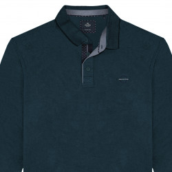 3058 Polo Pique L/S high Density Print  Petrol