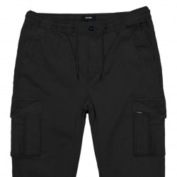 4014 Cargo Pants With Elasticated Waistband BLACK 4014 Cargo Pants With Elasticated Waistband BLACK