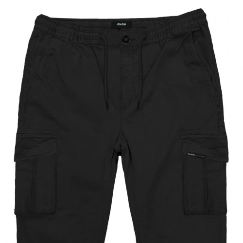 4014 Cargo Pants With Elasticated Waistband BLACK