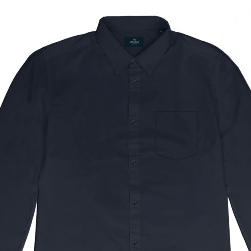 5041 - Plain button down stretchable shirt dark navy 