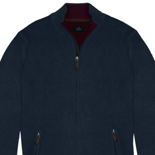 8015 Zip Through Knitted Cardigan Navy