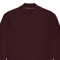8027 Knits Mock-neck Special Yarn BURGUNDY