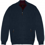 8015 Zip Through Knitted Cardigan Navy