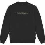 1087 Crewneck Top with 3D and Dense Embroidery PURE BLACK