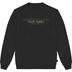 1087 Crewneck Top with 3D and Dense Embroidery PURE BLACK