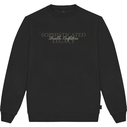 1087 Crewneck Top with 3D and Dense Embroidery PURE BLACK