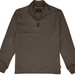 1029 Fine Knit Zip Top Taupe