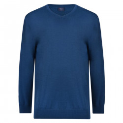 KW031 100% Knitted Cotton V Neck Royal Blue