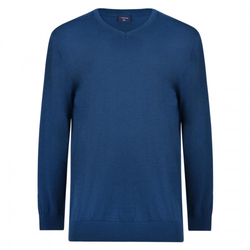 KW031 100% Knitted Cotton V Neck Royal Blue