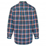 460 - Cotton Twill Check Shirt Navy/Orange
