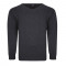 KW031 100% Knitted Cotton V Neck Charcoal Grey