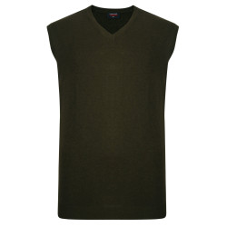 KW032 100% Knitted Cotton Sleeveless V Neck Charcoal Grey
