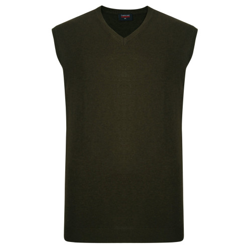 KW032 100% Knitted Cotton Sleeveless V Neck Charcoal Grey
