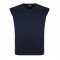 KW032 100% Knitted Cotton Sleeveless V Neck Navy Blue