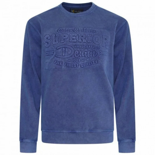 7065 - Crewneck Embossed Sweater Indigo