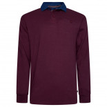 5534 LS Rugby Polo with Denim Collar FIG