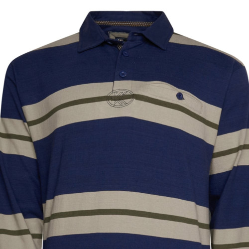 5536 LS Multi Stripe Rugby Polo NAVY
