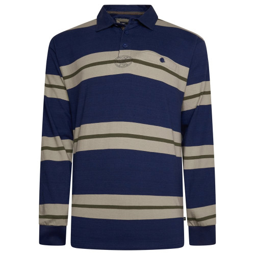 5536 LS Multi Stripe Rugby Polo NAVY