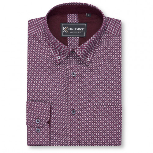 6360 LS All Over Geo Print Shirt FIG