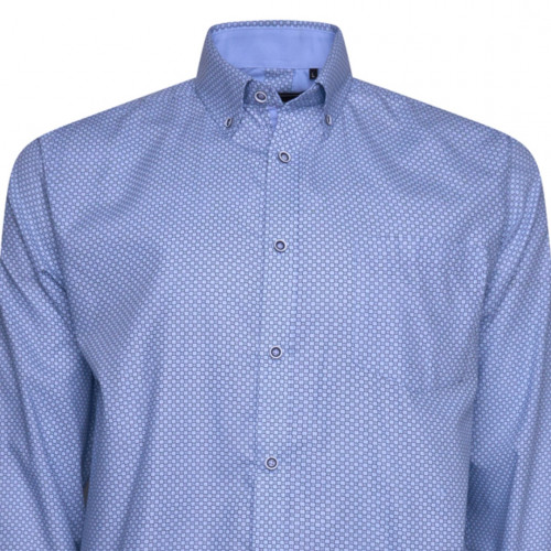 6361 LS All Over Geo Print Shirt SKY BLUE