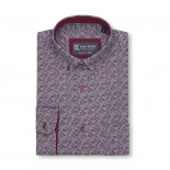 P050 - Premium Pattern Shirt Burgandy 