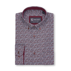P050 - Premium Pattern Shirt Burgandy 