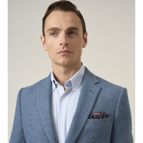 Hexham Wool blend Textured Blazer Blue