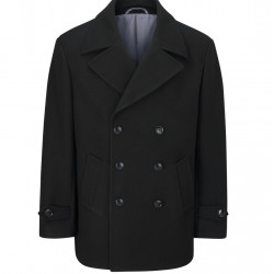REEVE Double Breasted Car Coat Black