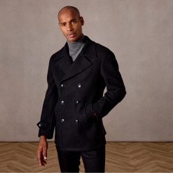 REEVE Double Breasted Car Coat Black