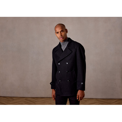 REEVE Double Breasted Car Coat Black