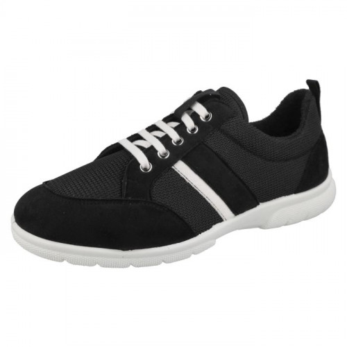 Tim - Wide Fit Lace Canvas Shoe Black