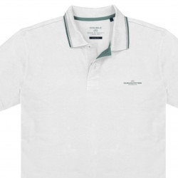 PS-3035 - 100% Pique Cotton Polo Shirt with collar and sleeve trimming WHITE