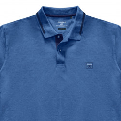 PS-3037 - 100% Pique Cotton Polo Shirt with collar and sleeve trimming Pacific BLUE