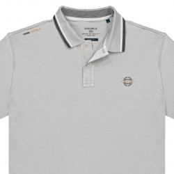 PS-3043 - 100% Pique Cotton Polo Shirt with collar and sleeve trimming Platinum 