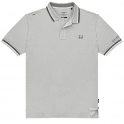 PS-3043 - 100% Pique Cotton Polo Shirt with collar and sleeve trimming Platinum 