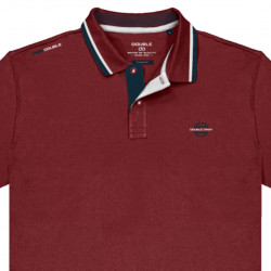 PS-3043 - 100% Pique Cotton Polo Shirt with collar and sleeve trimming RED