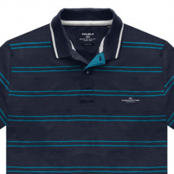 PS-3050 Polo Shirt 100% Cotton Pique Striped Navy