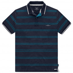 PS-3050 Polo Shirt 100% Cotton Pique Striped Navy