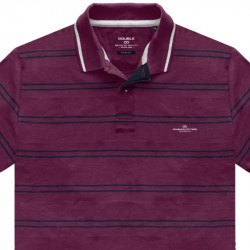 PS-3050 Polo Shirt 100% Cotton Pique Striped DARK RASPBERRY