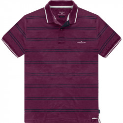 PS-3050 Polo Shirt 100% Cotton Pique Striped DARK RASPBERRY