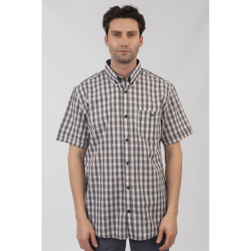 GS-5078 Checked Shirt OFF-WHITE STONE BLUE GS-5078 Checked Shirt OFF-WHITE STONE BLUE