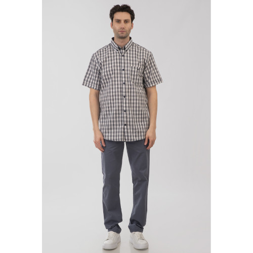 GS-5078 Checked Shirt OFF-WHITE STONE BLUE GS-5078 Checked Shirt OFF-WHITE STONE BLUE