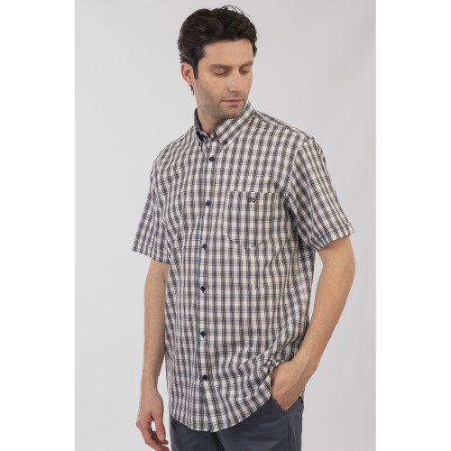GS-5078 Checked Shirt OFF-WHITE STONE BLUE GS-5078 Checked Shirt OFF-WHITE STONE BLUE