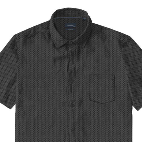 100% Cotton Printed Shirt BLACK