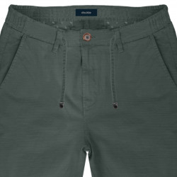 7022 Linen Shorts Half Elasticated Waist MOSS 