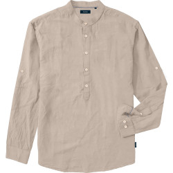 GS-591 L/S Half Placket Shirt BEIGE