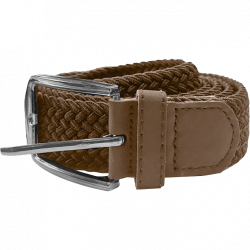 Braided Elastic Belt Tan Brown 3.5cm wide