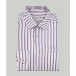 4299 - Striped Cotton Shirt Wine