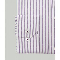 4299 - Striped Cotton Shirt Wine