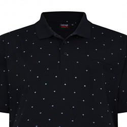 P209 All Over Print Jersey Polo Navy